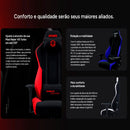 Cadeira Gamer Pcyes V8 Turbo Mad Racer Profissional com Ajuste 4D e Inclinação 135º para Setup Gamer e Home Office - PCYES-V8TBMADPT
