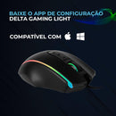 Mouse Gamer RGB 7200 DPI 8 Botões Aitek com Fio Iluminação Personalizável - DELTA-VM8072
