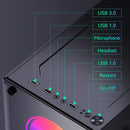 Gabinete Gamer Aitek ATX com 4 Fans LED RGB Entrada Áudio HD USB 3.0 - AGP-A31150C