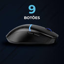 Mouse Gamer 9D Led RGB Aura Sync 12800 dpi 9 Botões com Fio