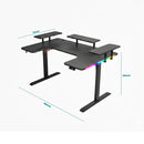 Mesa Gamer RGB Aitek Design Moderno Acabamento Fibra de Carbono e Suportes Integrados - DELTA-M1602H