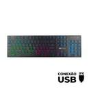 Teclado Gamer USB RGB Knup Silencioso Ergonômico  - KP-2060