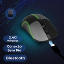 Mouse Gamer Anúbis Wireless Sem Fio Bluetooth Oberon RGB 1600 DPI Recarregável - KP-MU018