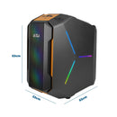 Gabinete Gamer Aitek USB-C e 3.0 Suporte M-ATX/ITX Water Cooler 240mm - DELTA-HYPERION-GM