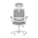 Cadeira Ergonômica Elements Astra Cinza e Branca Premium para Home Office Moderno - ELEM-70040