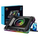 Base Cooler para Notebook RGB Aitek 7 Ângulos Ajustáveis com Suporte para Celular e Ventoinha 14cm - DELTA-B3112GG
