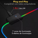 Mousepad Gamer LED RGB 80x30cm 7 Cores Antiderrapante Aitek USB Plug & Play - DELTA-P8030R