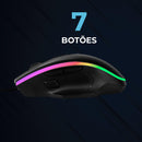 Mouse Gamer RGB 7200 DPI 8 Botões Aitek com Fio Iluminação Personalizável - DELTA-VM8072