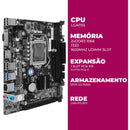 Placa Mãe Intel B75 LGA1155 DDR3 Kozz 2xSlots LAN USB 2.0 para PC Desktop - B75DA1