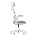 Cadeira Ergonômica Elements Astra Cinza e Branca Premium para Home Office Moderno - ELEM-70040