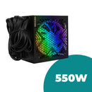 Fonte ATX 550W RGB Silenciosa Aitek Compatível Intel AMD com Cooler 120mm - DELTA-F550-P