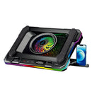 Base Cooler para Notebook RGB Aitek 7 Ângulos Ajustáveis com Suporte para Celular e Ventoinha 14cm - DELTA-B3112GG