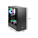 Gabinete Gamer Mid Tower Grasep RGB 3 Fans Vidro Temperado USB 3.0 - D-ATX13