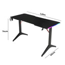 Mesa Gamer RGB 120cm com Porta Copos e Suporte Headset Aitek Estrutura Reforçada - DELTA-M1203Y