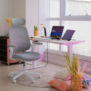 Cadeira Ergonômica Elements Astra Cinza e Branca Premium para Home Office Moderno - ELEM-70040