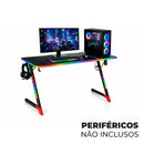 Mesa Gamer Aitek RGB Iluminação Pro Espaçosa Resistente Suporte para Fone Copo - DELTA-M1205Z